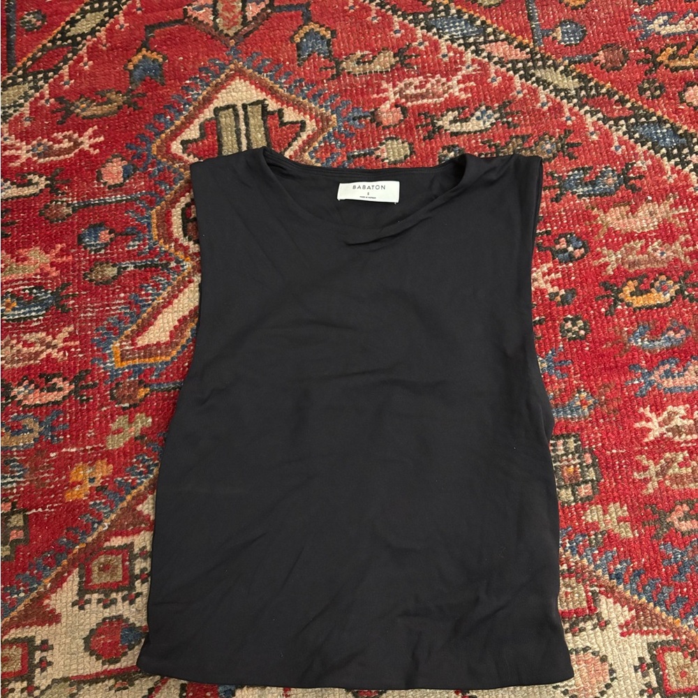 Babaton Black Sleeveless High Neck Top